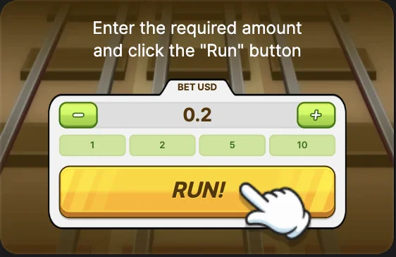 Установка суммы ставки в Chicken Subway